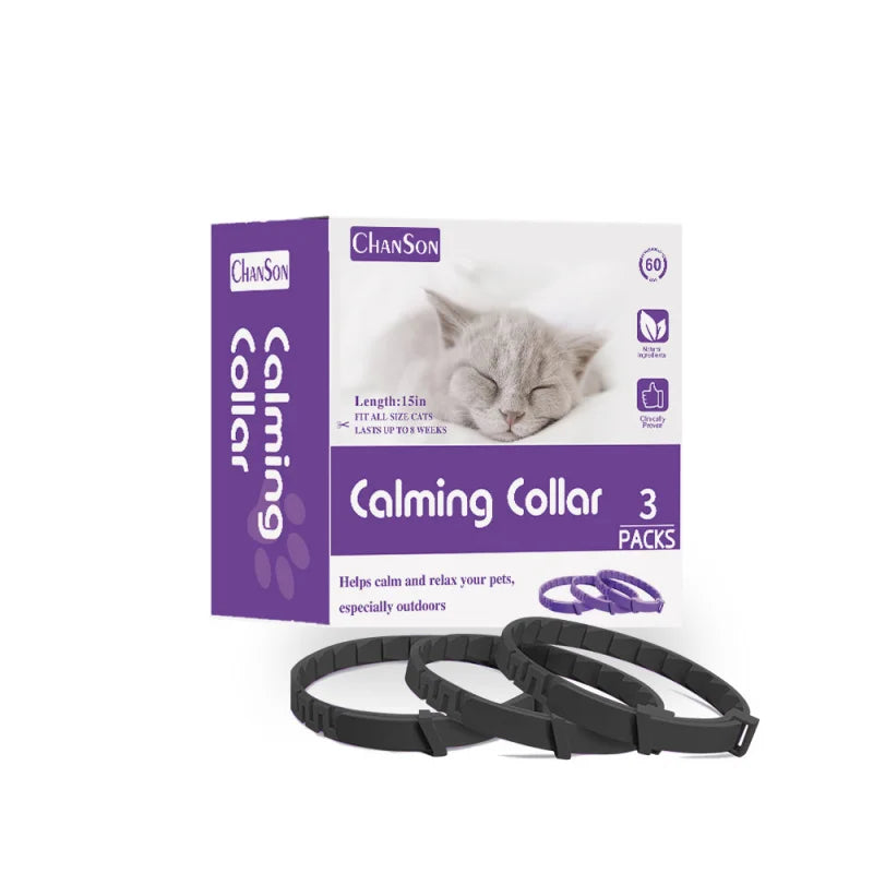 CalmCat - Calming Collar for Cats – Anxiety & Stress Relief (3-Pack)