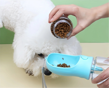 Portable Pet Water & Food Bottle with Bowl - Leak Proof