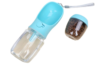 Portable Pet Water & Food Bottle with Bowl - Leak Proof