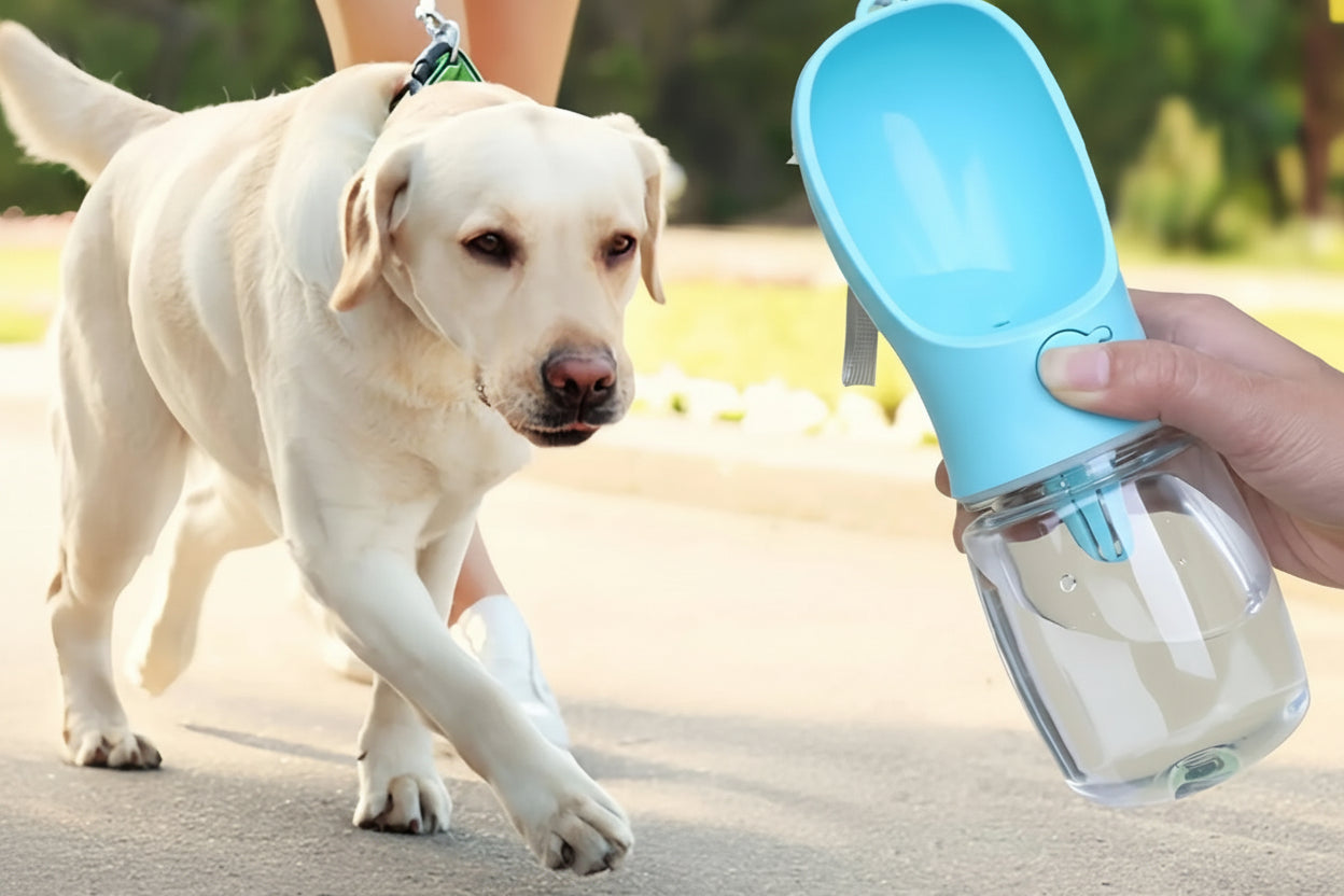 Portable Pet Water & Food Bottle with Bowl - Leak Proof