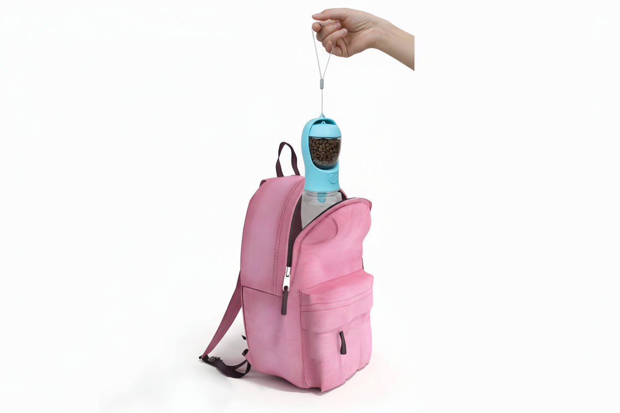 Portable Pet Water & Food Bottle with Bowl - Leak Proof