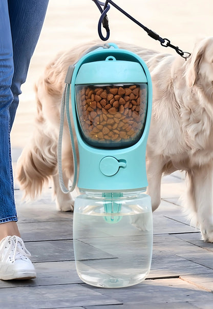 Portable Pet Water & Food Bottle with Bowl - Leak Proof
