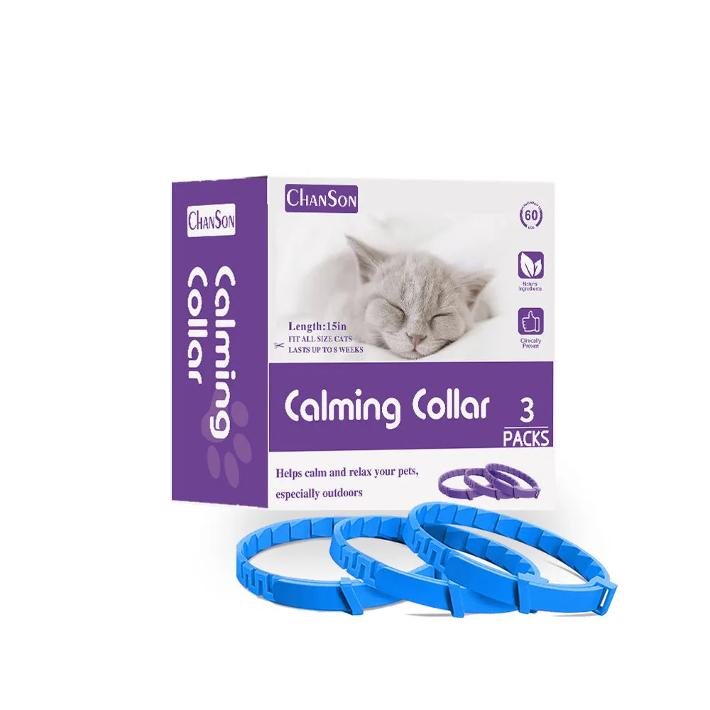 CalmCat - Calming Collar for Cats – Anxiety & Stress Relief (3-Pack)