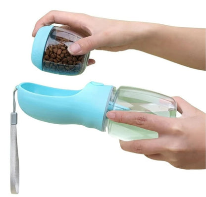 Portable Pet Water & Food Bottle with Bowl - Leak Proof